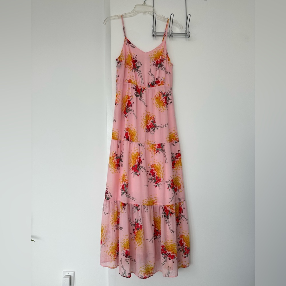 J. Crew Pink Floral Maxi Dress, Size 0 (but runs large)